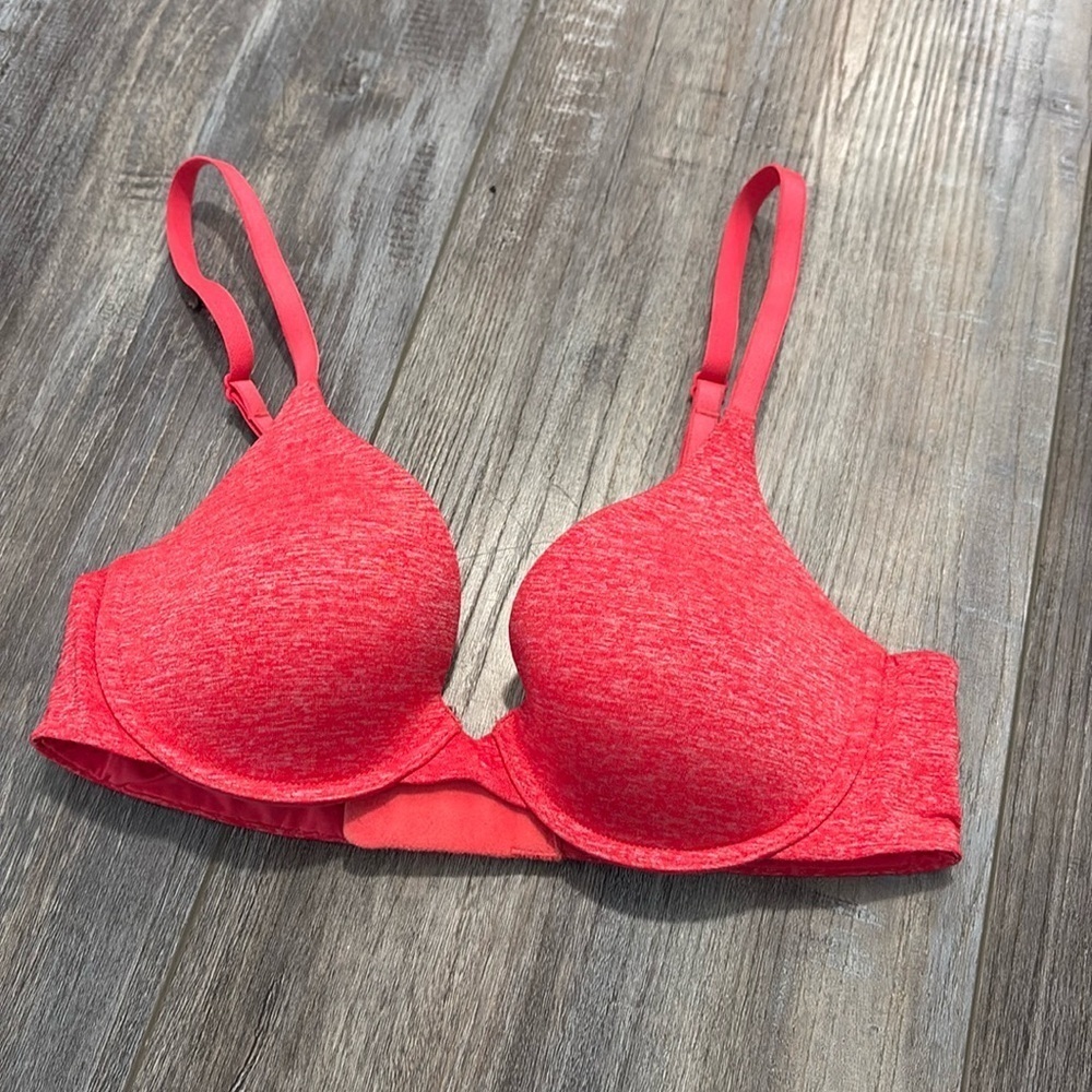 VS uplift Heather red semi demi bra 32B